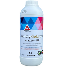 Încarcă imaginea în vizualizatorul Galerie, NutriCig Gold 3x20 1l AECTRA – fertilizant foliar cu macro și microelemente pentru culturile agricole
