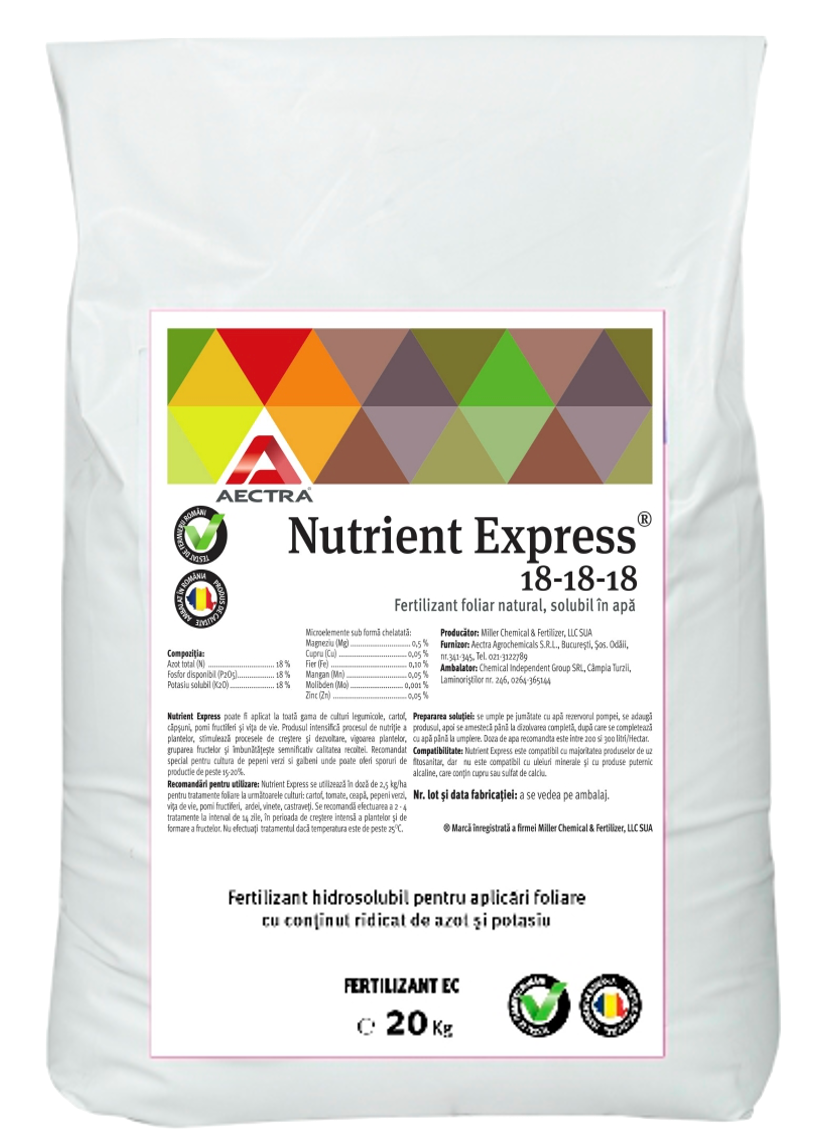 Nutrient Express 18-18-18 – Biostimulator și fertilizant NPK